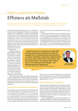 Vorschauseite 1: Defizitausgleiche für Kliniken Effizienz als Maßstab