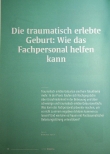 Vorschauseite 1: Die traumatisch erlebte Geburt: Wie das Fachpersonal helfen kann