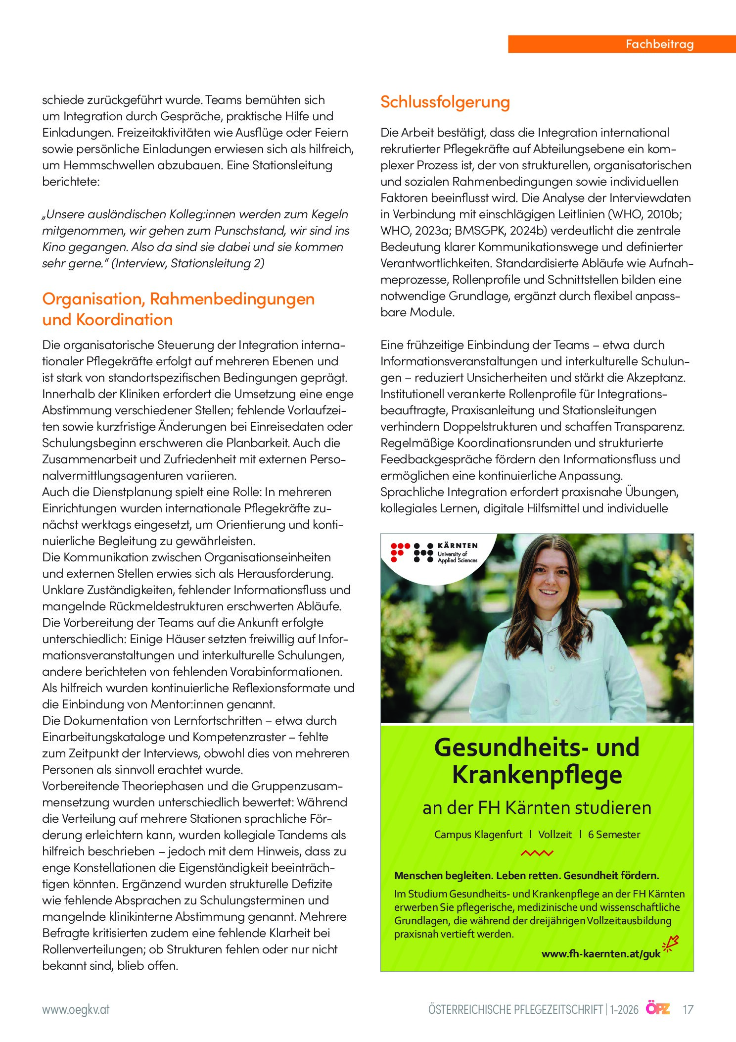Vorschauseite 5: Integration international rekrutierter Pflegekräfte auf Abteilungsebene