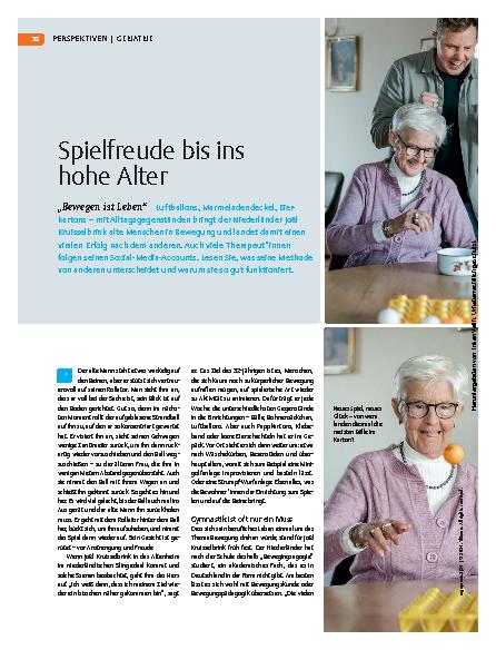 Vorschauseite 1: Spielfreude bis ins hohe Alter