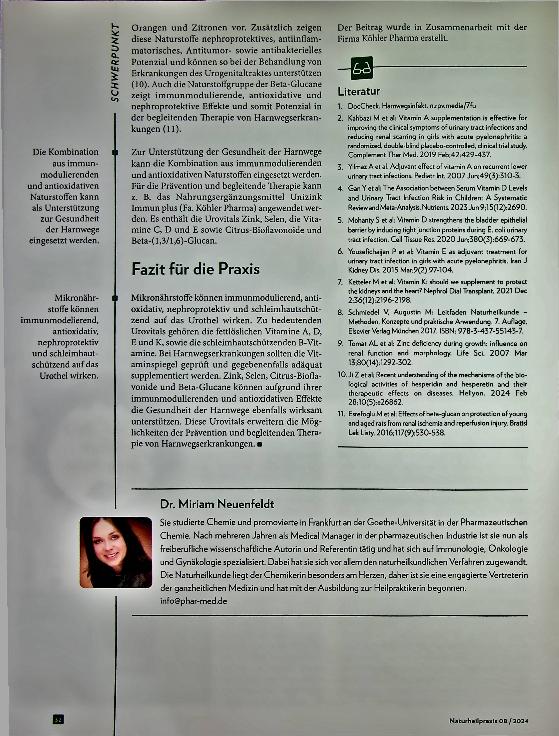 Vorschauseite 3: Wenn die Blase schmerzt, Mikronährstoffe für die Harnwege.