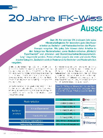 Vorschauseite 1: 20 Jahre IFK - Wissenschaftspreis – Ausschreibung 2024 gestartet