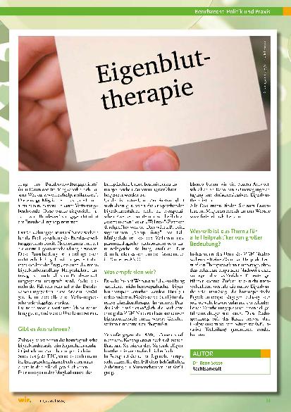 Vorschauseite 2: Eigenbluttherapie: Rechtslage und Empfehlungen