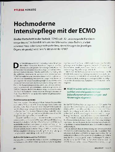 Vorschauseite 1: Hochmoderne Intensivpflege mit der ECMO