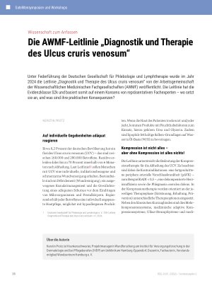 Vorschauseite 1: Die AWMF-Leitlinie „Diagnostik und Therapie des Ulcus cruris venosum“