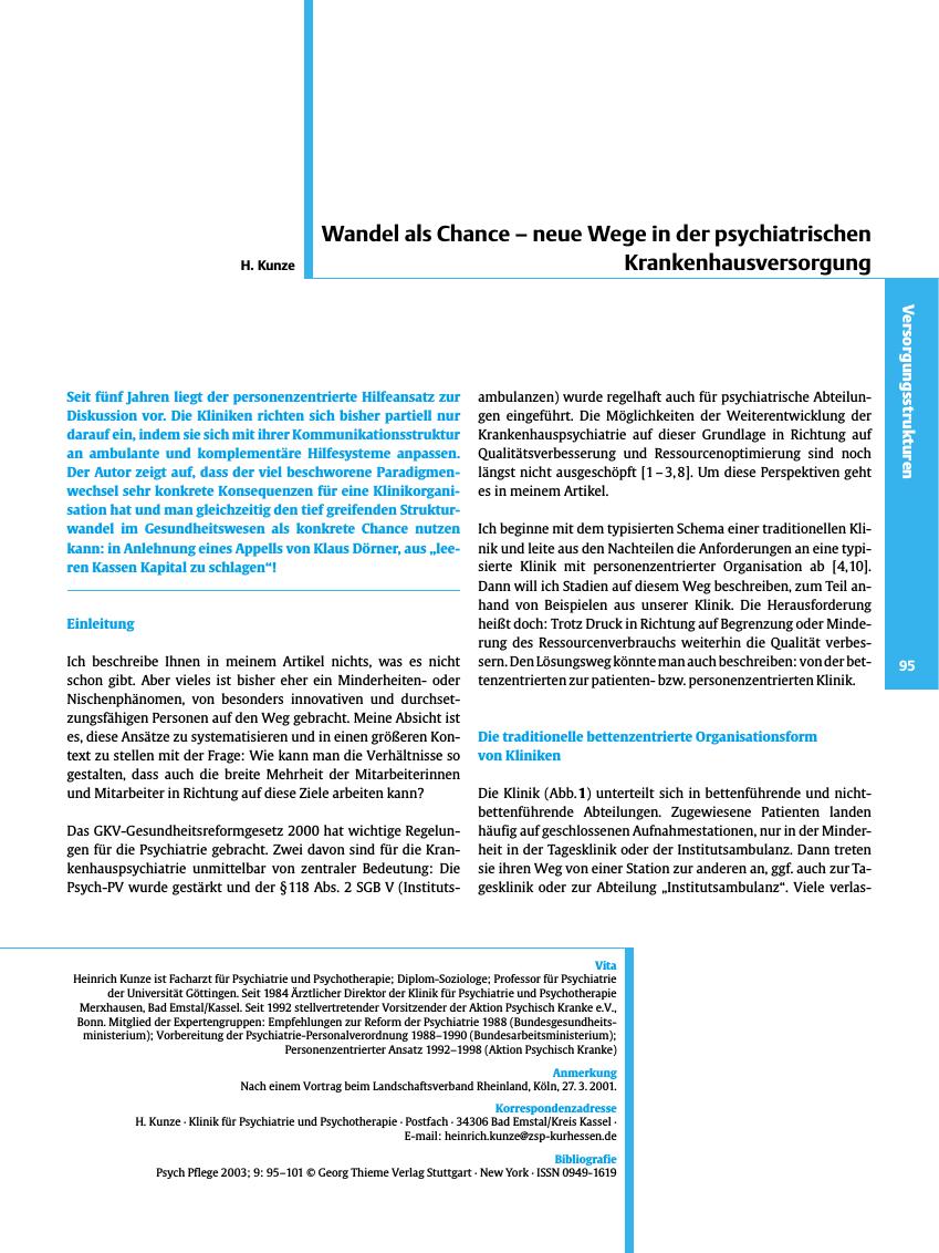 Vorschauseite 1: Wandel als Chance - neue Wege in der psychiatrischen Krankenhausversorgung