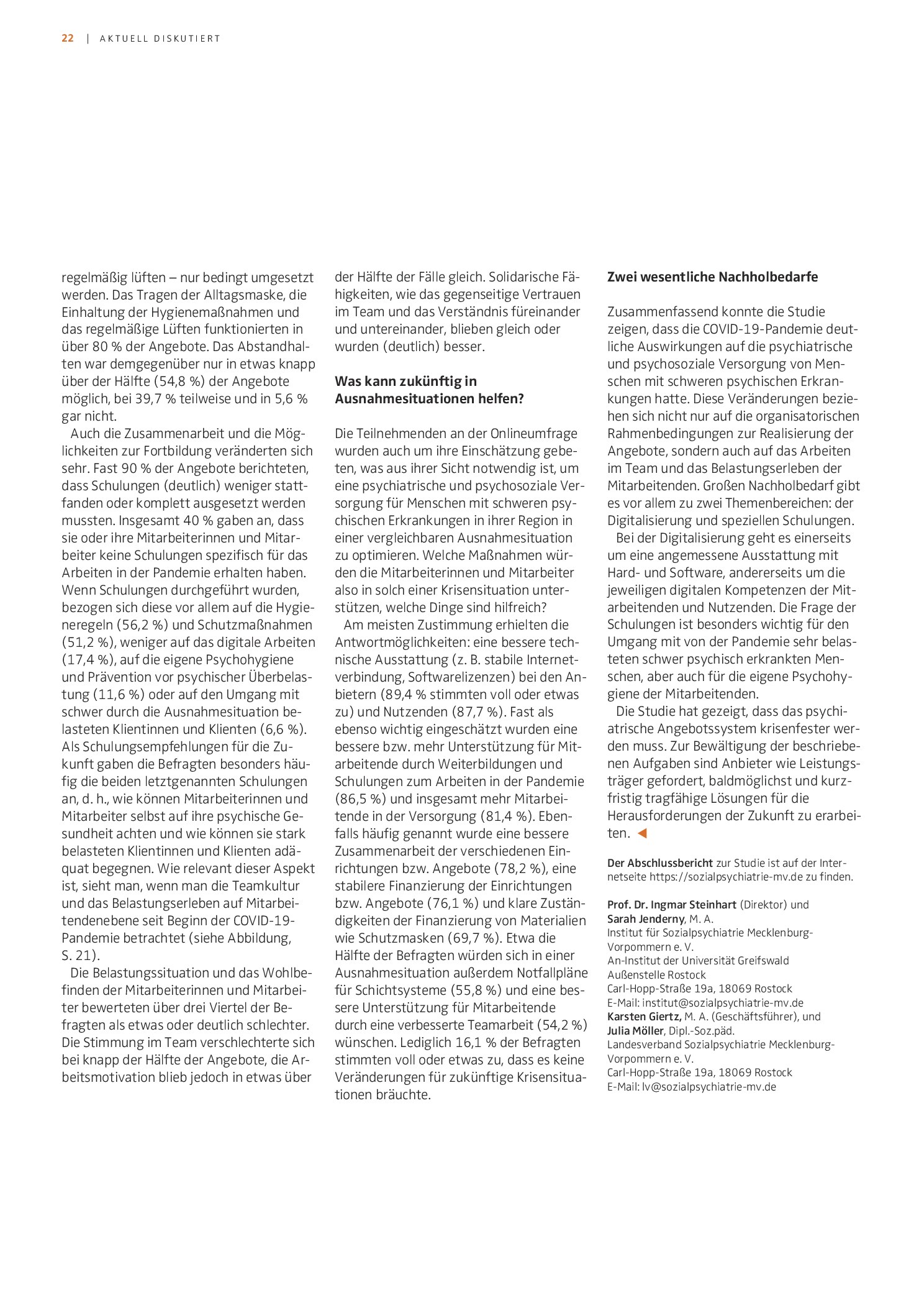 Vorschauseite 2: Was sagt uns Corona für die Zukunft? Eine Studie zum Arbeitsalltag von Mitarbeiterinnen und Mitarbeitern in Mecklenburg-Vorpommern