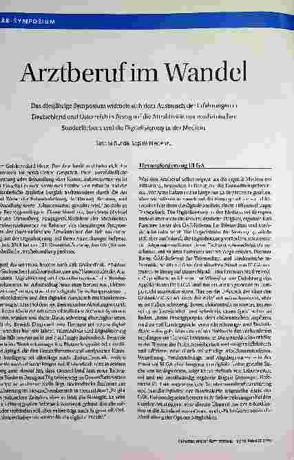 Vorschauseite 1: Arztberuf im Wandel