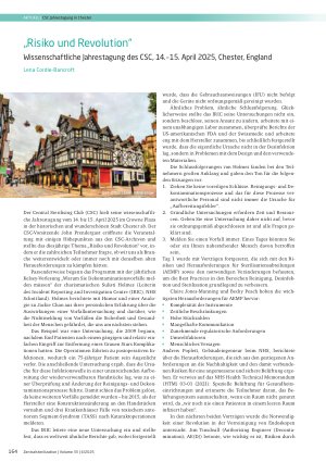 Vorschauseite 1: „Risiko und Revolution“ Wissenschaftliche Jahrestagung des CSC, 14. – 15. April 2025, Chester, England