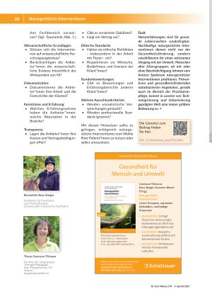 Vorschauseite 6: Naturgestützte Interventionen Ergänzung zu klassischen Methoden