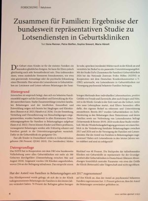 Vorschauseite 1: Zusammen für Familien: Ergebnisse der bundesweit repräsentativen Studie zu Lotsendiensten in Geburtskliniken