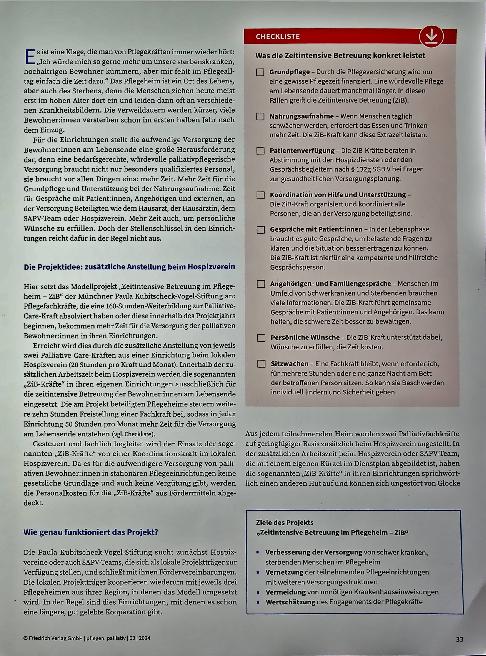 Vorschauseite 2: Für mehr Pflegezeit am Lebensende