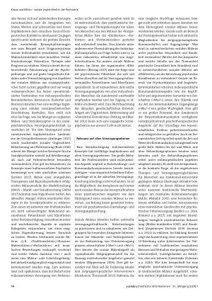 Vorschauseite 2: Soziale Milieus in der Psychiatrie. Unzulässige Vereinfachung oder notwendige Erweiterung unseres Blickwinkels?