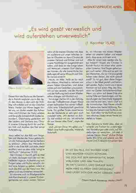 Vorschauseite 1: „Es wird gesät verweslich und wird auferstehen unverweslich."