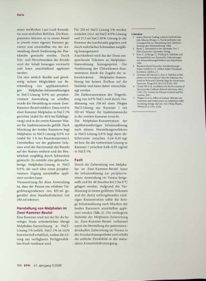 Vorschauseite 3: Praktikable Lösung bei kurzer Stabilität - Melphalan im Zwei-Kammer-Beutel