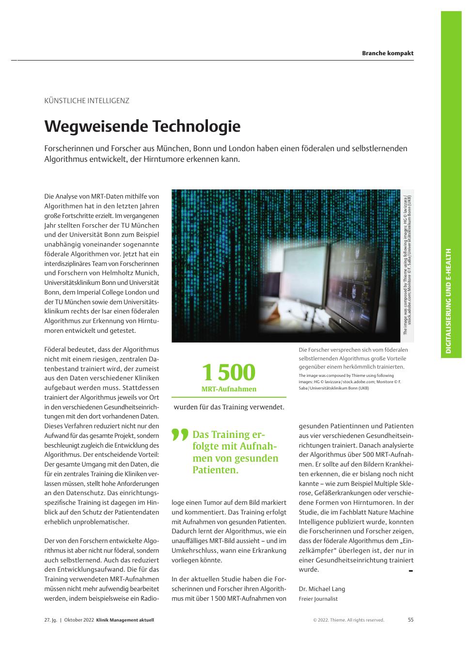 Vorschauseite 1: Künstliche Intelligenz: Wegweisende Technologie