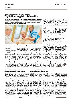 Vorschauseite 1: Mit einer digitalen Infrastruktur die Pflege der Zukunft gestalten. Digitalisierung trifft Prävention.
