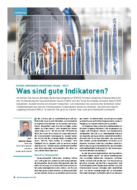 Vorschauseite 1: Sichere Kennzahlen sind (k)eine Utopie – Teil 2 Was sind gute Indikatoren?