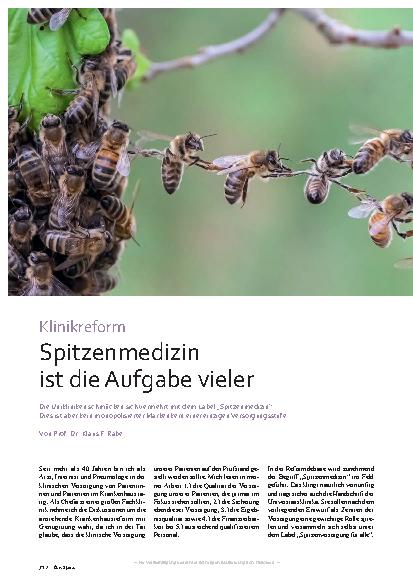 Vorschauseite 1: Klinikreform: Spitzenmedizin ist die Aufgabe vieler.