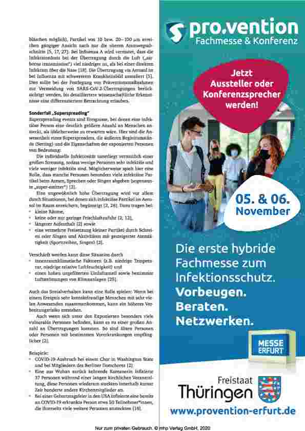 Vorschauseite 4: COVID-19: Welche Bedeutung haben Tröpfchen und Aerosole?