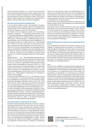 Vorschauseite 2: Studienzusammenfassung Wirksamkeit von Interventionen zur sinnvollen Teilhabe an Aktivitäten bei Obdachlosigkeit: Eine systematische Übersichtsarbeit