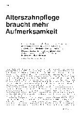 Vorschauseite 1: Alterszahnpflege braucht mehr Aufmerksamkeit