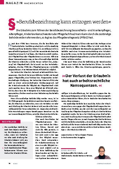 Vorschauseite 1: "Berufsbezeichnung kann entzogen werden. "