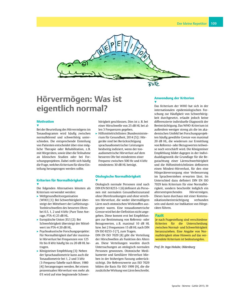 Vorschauseite 1: Hörvermögen: Was ist eigentlich normal?