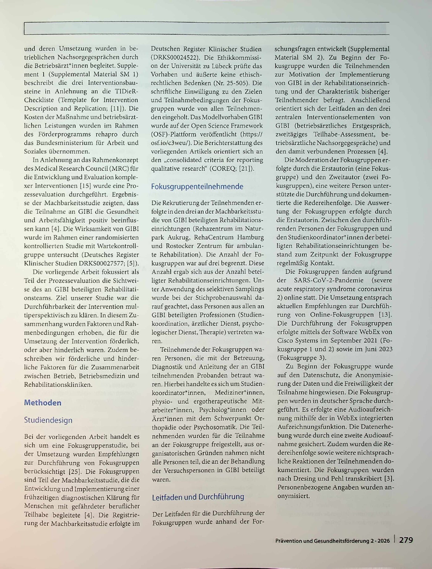 Vorschauseite 2: Einflussfaktoren bei einer ganzheitlichen Diagnostik zur Förderung der Arbeitsfähigkeit. Eine Fokusgruppenstudie