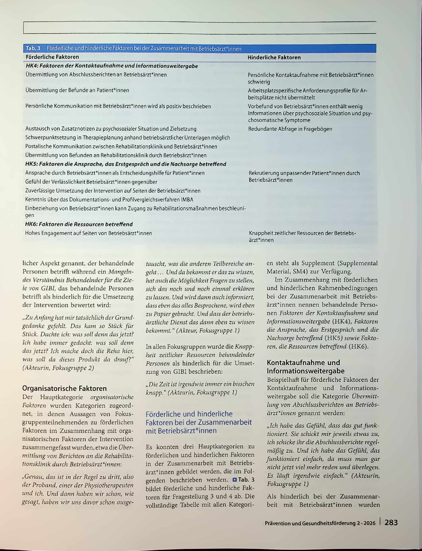 Vorschauseite 6: Einflussfaktoren bei einer ganzheitlichen Diagnostik zur Förderung der Arbeitsfähigkeit. Eine Fokusgruppenstudie