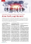 Vorschauseite 1: Sicherheitskultur, Pandemie, Entwicklungen und Herausforderungen. Alles fließt, sagt Heraklit.