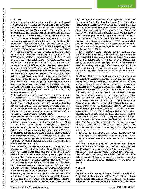 Vorschauseite 2: Den Alltag spürbar machen – Auswirkungen der Therapie nach dem Affolter-Modell® auf das Bewusstsein und den Fähigkeitsrückgewinn bei einem Patienten im Minimally Conscious State (…