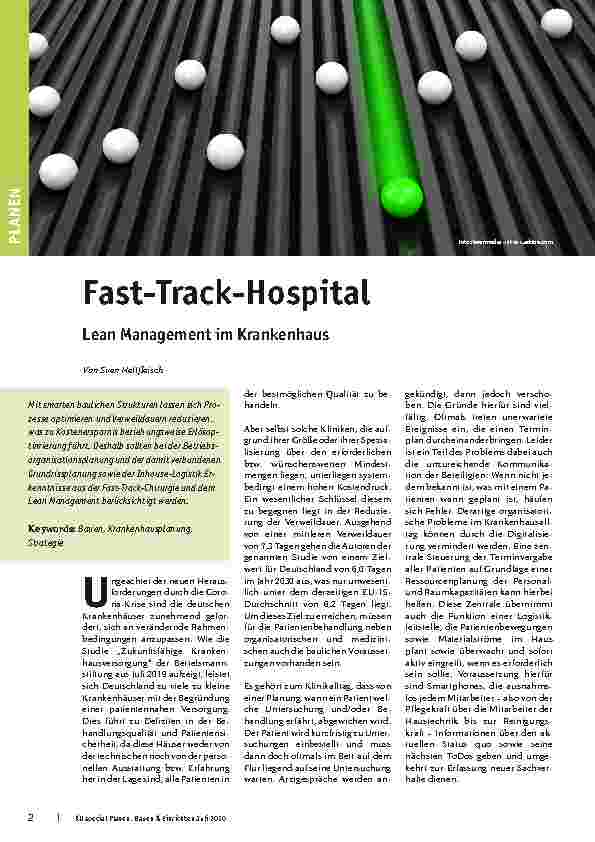 Vorschauseite 1: Fast-Track-Hospital: Lean Management im Krankenhaus