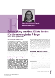 Vorschauseite 1: Entwicklung von Qualitätskriterien für die onkologische Pflege