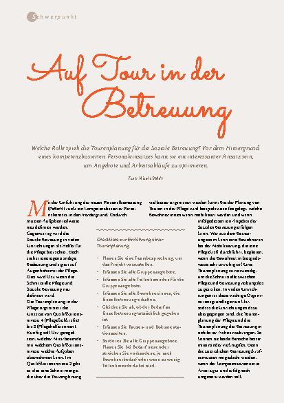 Vorschauseite 1: Corrected: Auf Tour in der Betreuung