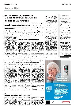 Vorschauseite 1: Diakonie und Caritas wollen klimaneutral werden.