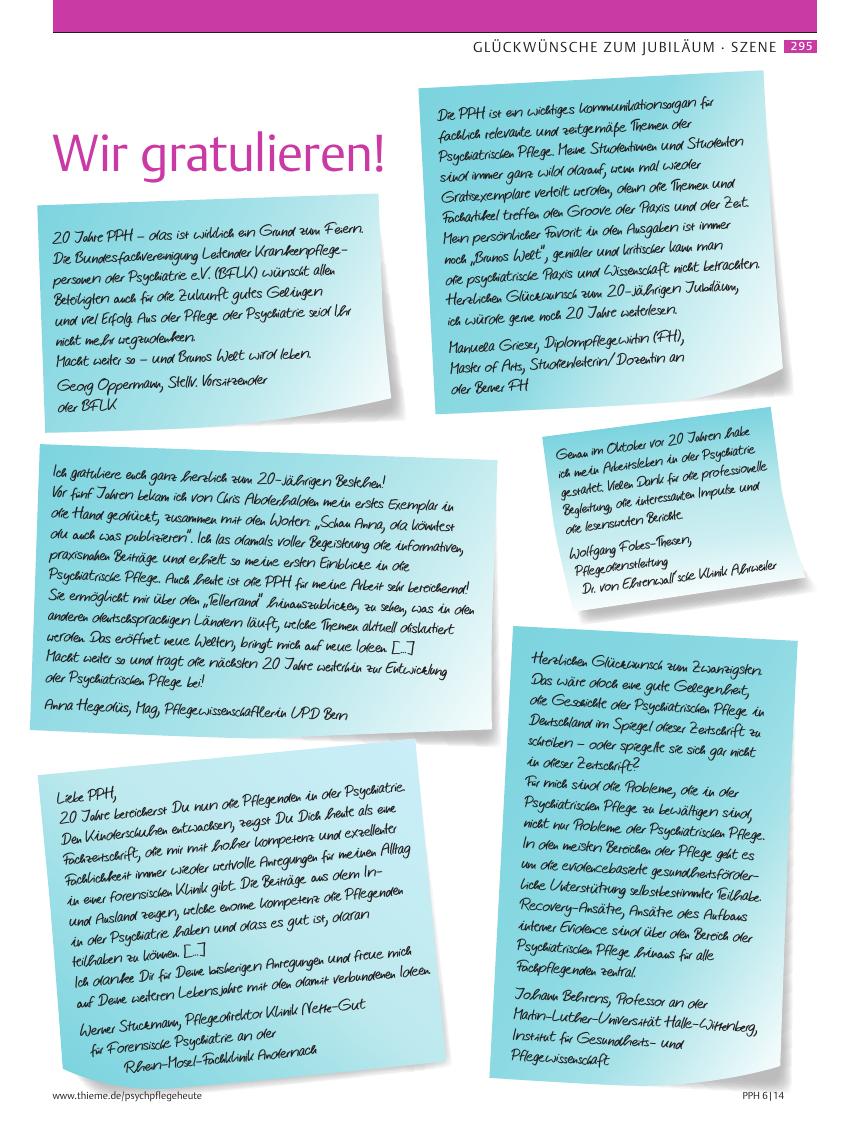 Vorschauseite 1: Wir gratulieren!
