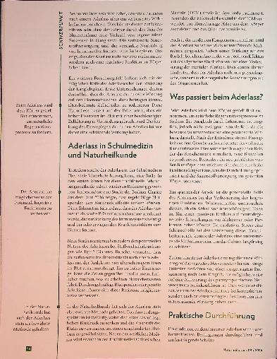 Vorschauseite 3: Renaissance Der Aderlass: Traditionelle Methode mit moderner Relevanz