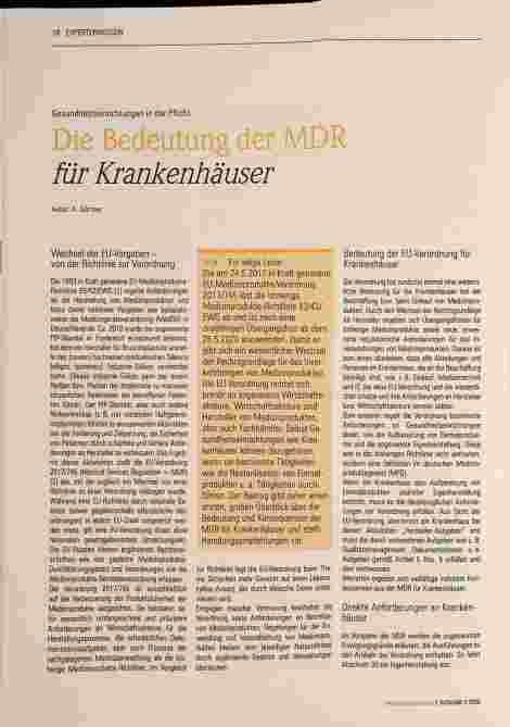 Vorschauseite 1: Die Bedeutung der MDR für Krankenhäuser