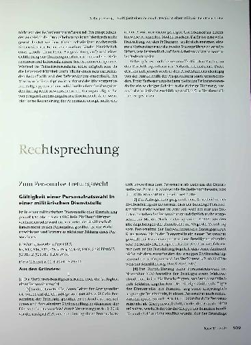 Vorschauseite 1: Rechtsprechung zum Personalvertretungsrecht