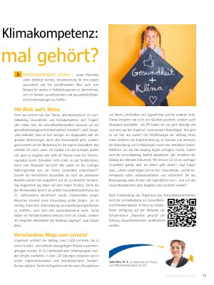 Vorschauseite 2: Lernzielkatalog Gesundheitsund Klimakompetenz: „Salutogenese“ – schon mal gehört?