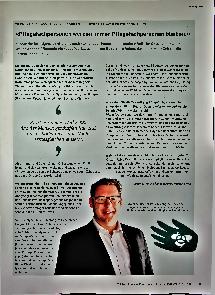 Vorschauseite 1: "Pflegefachpersonen werden immer Pflegefachpersonen bleiben."