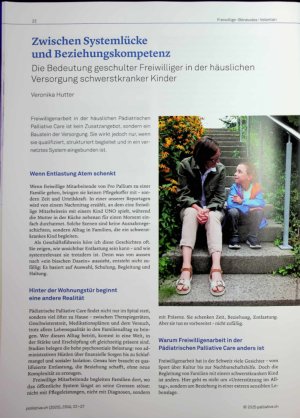 Vorschauseite 1: Zwischen Systemlücke und Beziehungskompetenz Die Bedeutung geschulter Freiwilliger in der häuslichen Versorgung schwerstkranker Kinder