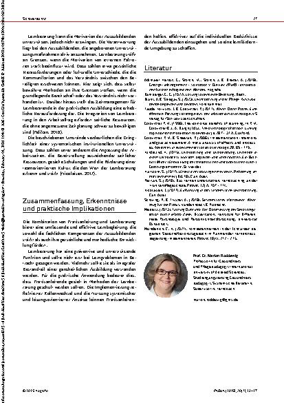 Vorschauseite 5: Lernberatung als Erfolgsfaktor Lernberatung als integraler Bestandteil der modernen praktischen Pflegeausbildung