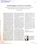 Vorschauseite 1: Nachhaltigkeit wird zum Grundsatz.