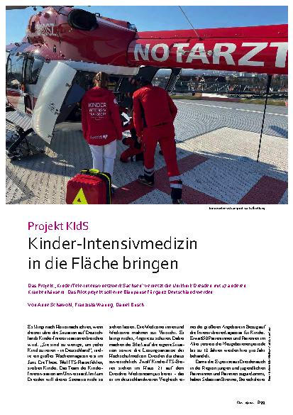 Vorschauseite 1: Projekt KiDS Kinder-Intensivmedizin in die Fläche bringen