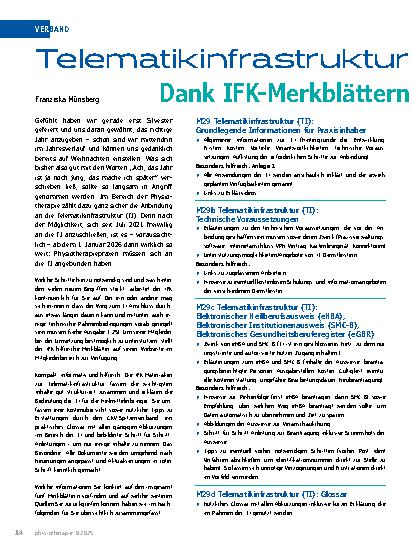 Vorschauseite 1: Telematikinfrastruktur leicht gemacht: Dank IFK-Merkblättern meistern Sie die TI-Anbindung
