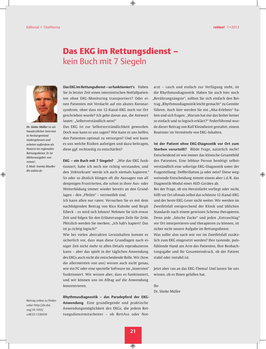 Vorschauseite 1: Das EKG im Rettungsdienst ? kein Buch mit 7 Siegeln