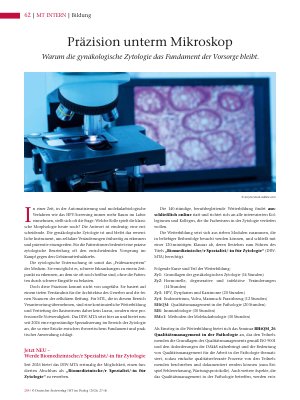 Vorschauseite 1: Präzision unterm Mikroskop Warum die gynäkologische Zytologie das Fundament der Vorsorge bleibt.
