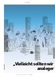 Vorschauseite 1: Vielleicht sollten wir deutlich analoger leben.